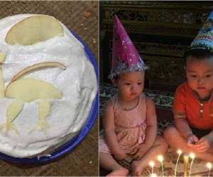Chiếc bánh sinh nhật 'cây nhà lá vườn' đang hot nhất MXH, biểu cảm bối rối của 'khổ chủ' càng khiến dân tình cười ngất