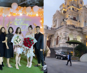 'Cô dâu 200 cây vàng' tiếp tục khiến dân tình choáng ngợp trong tiệc sinh nhật tại lâu đài hoàng tráng bậc nhất Nam Định