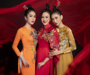 Hoa hậu Đỗ Thị Hà khoe vẻ sắc sảo với áo dài retro