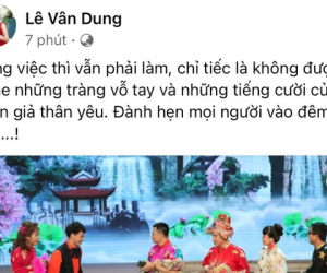 NS Vân Dung đăng status nói về thông tin đêm diễn cuối của Táo Quân 2021 ghi hình không có khán giả vì Covid-19