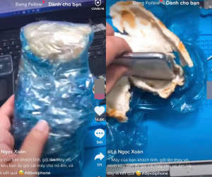 Nhận được chiếc điện thoại được gói bằng bánh mì của khách sửa điện thoại, chủ tiệm 'học mót' ngay được cách bảo quản vận chuyển mới cực hiệu quả