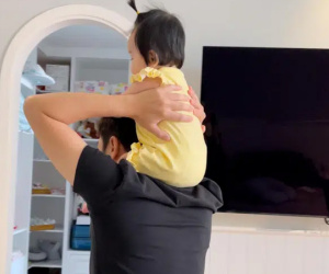 Khoe khoảnh khắc đáng yêu bên con gái, Cường Đô La bị dân tình đùa: 'Khi dân chơi bị con gái nắm đầu'