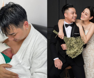 Hữu Công đón con trai đầu lòng: 'Để có con mẹ đã phải chịu 300 mũi tiêm đến chai bụng'