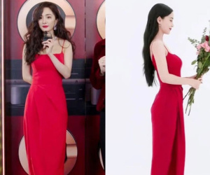 Tết đụng váy đỏ: Dương Mịch, Angela Baby đều khoe eo siêu bé nhưng cách 'chơi' giày mới là điểm khác biệt