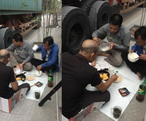Bữa cơm bên đường nấu vội của các tài xế container: Gia đình ở nhà nhìn thấy mà 'cay mắt'