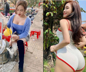 Cô gái bán sữa đậu nành ở Đà Lạt gây sốt với vòng 1 'bức thở' như chực 'nhảy' khỏi áo