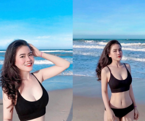 Nữ sinh 2k2 sở hữu vóc dáng thu hút mọi ánh nhìn, tự tin khoe body chuẩn giữa cát trắng nắng vàng