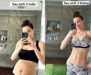 Hồ Ngọc Hà lần đầu công khai vòng bụng chảy xệ sau 2 tuần sinh nở