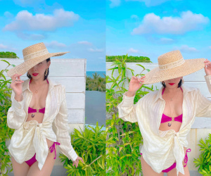 Đi nghỉ dưỡng bên Touliver, sáng sớm Tóc Tiên đã khoe ảnh bikini cắt xẻ hiểm hóc, lộ quá nửa vòng 1 phập phồng 'ná thở'