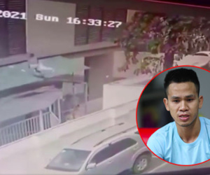 Một clip góc khác cho thấy Nguyễn Ngọc Mạnh đã vất vả và nỗ lực đến thế nào khi cố gắng cứu em bé