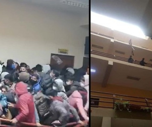 Video: Chen lấn gãy lan can trường học, 7 sinh viên tử vong