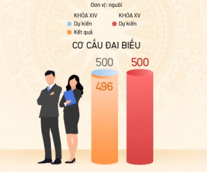 Cơ cấu đại biểu Quốc hội hiện nay so với dự kiến khóa mới