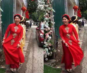 Cô dâu U30 sung sướng hét 'bố mẹ ơi con lấy được chồng rồi' gây bão