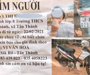 Thông báo tìm kiếm nữ sinh 14 tuổi mất liên lạc hơn nửa tháng