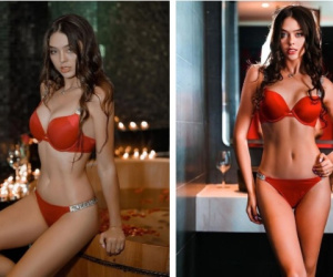 Bạn gái Bùi Tiến Dũng táo bạo diện nội y đỏ rực