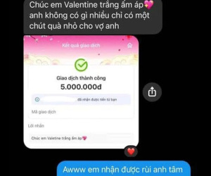 Valentine Trắng khoe người yêu chuyển khoản tặng 5 triệu, cô gái khiến dân tình ngớ người với sự thật đằng sau