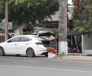 Bà chủ hàng trái cây dạo 'cực gắt', lái ô tô nhưng bình thản mở cốp xe bày hàng trên vỉa hè ngồi bán