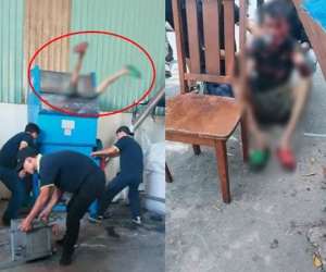 Người đàn ông không may ngã chúi đầu vào máy nghiền gạo đang chạy bị cuốn cụt cả 2 tay, hình ảnh hiện trường gây ám ảnh