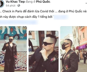 'Đại sứ cách ly' Vũ Khắc Tiệp bị 'réo tên' vì vừa check-in Phú Quốc không lâu thì xuất hiện ca dương tính Covid-19