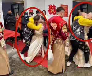 Cô dâu bị khách mời cưỡng hôn ngay trong lễ cưới, chú rể không tức giận mà có phản ứng gây phẫn nộ