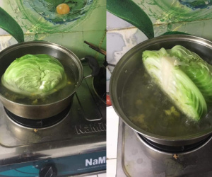 Cô gái nhờ chồng luộc hộ nửa bắp cải và cái kết 'đắng lòng'