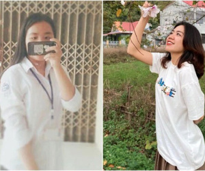Nhờ 'phải mặc áo dài', gái xinh có pha 'lật mặt' nhan sắc, từ 60kg xuống còn 45kg khiến dân tình 'lác mắt'