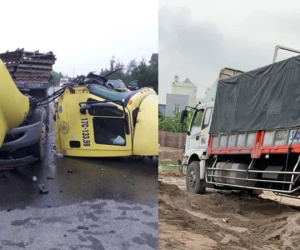 Húc đuôi ô tô tải, container rụng buồng lái - hiện trường khiến nhiều người ám ảnh