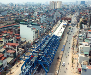 Đường vành đai 2 dưới thấp đoạn Đại La - Minh Khai dần thành hình