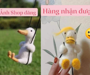 Nhìn chú vịt bông đáng yêu trên mạng, cô gái đặt mua treo xe ô tô nhưng lại nhận được món hàng giải trí như đang 'trêu ngươi'