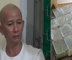 Bắt gã đàn ông đầu trọc mang đao theo người, phát hiện hơn 10 kg heroin