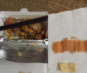 Đang ăn mì trộn, cặp vợ chồng 'tím tái mặt mũi' vì vật thể lạ xuất hiện bên trong