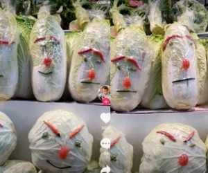 Đi làm ở siêu thị nhưng có tố chất hài hước, các nhân viên biến quầy rau rủ thành một góc 'hoạt hình' khiến khách nào nhìn thấy cũng giật mình