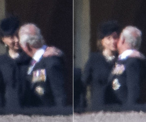 Kate an ủi bố chồng trong đám tang Hoàng thân Philip