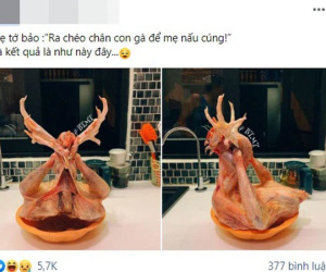 Mẹ nhờ 'ra chéo chân con gà để cúng', cô gái khiến mẹ hú hồn đến mức rụng tim sau khi nhìn thành phẩm