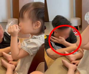 Biết con gái sắp đi học, ông bố khóc cạn nước mắt nhưng thái độ của bé khiến ai nấy bật cười