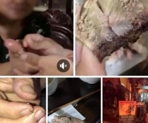 Hãi hùng giòi bò trong miếng thịt ở quán cơm bình dân
