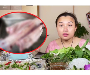 Quỳnh Trần JP lại bị phản đối dữ dội với clip làm thịt cá mập cận cảnh, 'ớn' nhất là đoạn lột da!