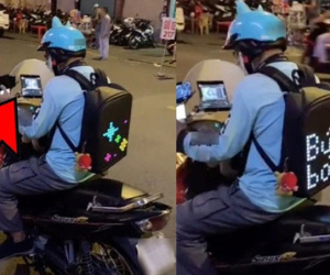 Bắt gặp anh shipper 'chịu chơi' nhất Việt Nam: Nhìn dàn đồ 'căng đét' trên người mà dân mạng choáng váng, đúng là đi làm vì đam mê!