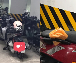 Thấy cảnh tượng lạ trên loạt xe máy dưới hầm chung chư, cô gái ngỡ ngàng phát hiện hành động đẹp của người bảo vệ
