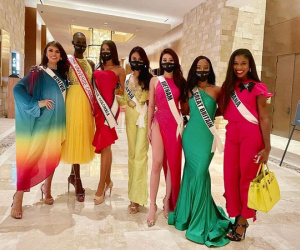 Khánh Vân diện váy xẻ cao đọ chân dài miên man bên dàn đối thủ Miss Universe, xoay 1 cú khiến dân tình 'toát mồ hôi'