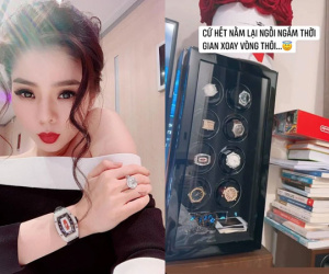 Lệ Quyên 'chill' cuối tuần: Ngồi nhà ngắm BST đồng hồ sương sương vài chục tỷ, level hưởng thụ chuẩn 'đại gia Vbiz'