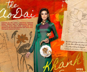 Lần đầu diện áo dài tại Miss Universe 2020, Khánh Vân khiến fan sắc đẹp xiêu lòng