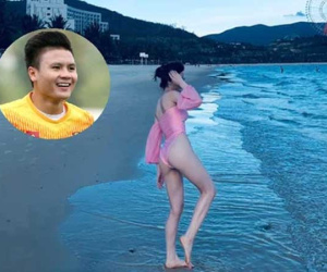 Bồ tin đồn Quang Hải bất ngờ xuất hiện trên đường đua bikini, chứng minh vị thế chỉ bằng một 'con' ảnh