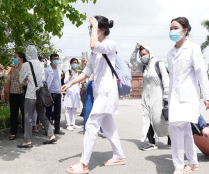 267 sinh viên trường Đại học Kỹ thuật Y tế Hải Dương lên đường chi viện Bắc Giang, Bắc Ninh