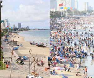 Cảnh trái ngược ở Vũng Tàu dịp lễ 30/4 và giữa dịch Covid-19: Bãi biển không bóng người, đường sá không bóng xe