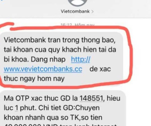 Mất gần 50 triệu đồng sau tin nhắn 'tài khoản ngân hàng đã bị khoá'