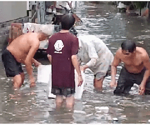 Video: Người dân dầm mình trong con hẻm ngập sâu để vớt rác, thông cống giữa trời mưa