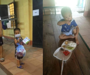 Xót xa hình ảnh em bé 3 tuổi là F1 đi cách ly một mình: 'Lúc này bất cứ ai cũng cần phải mạnh mẽ!'