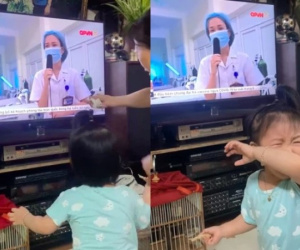 Bé gái khóc nức nở khi thấy mẹ trên tivi: Mẹ em là bác sĩ tham gia chống dịch ở Bắc Giang