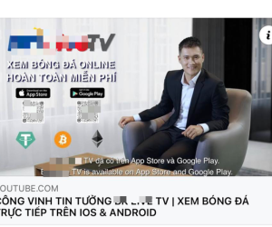 Hình ảnh Công Vinh xuất hiện tràn lan trên các video quảng cáo cho ứng dụng cá cược bóng đá?